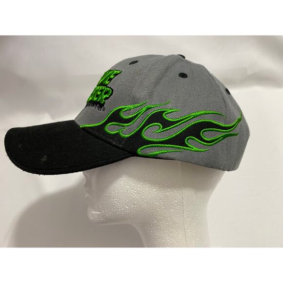 Grave Digger Monster Truck Racing Vintage Snap Back Hat Gray with flames - Picture 8 of 10